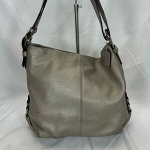 Coach Silver Leather Two Way Bag
